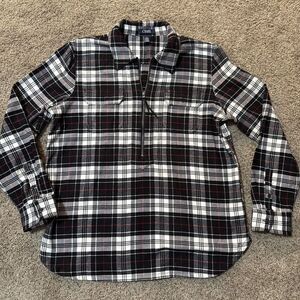 Chaps Ralph Lauren Cabin Women Flannel Half Zip Long Sleeve Large Casual Outdoor